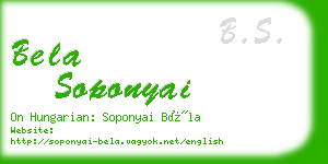 bela soponyai business card